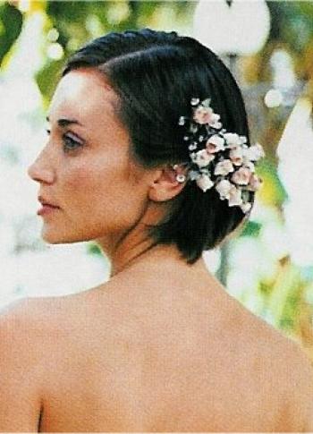 wedding hair lilac flowers